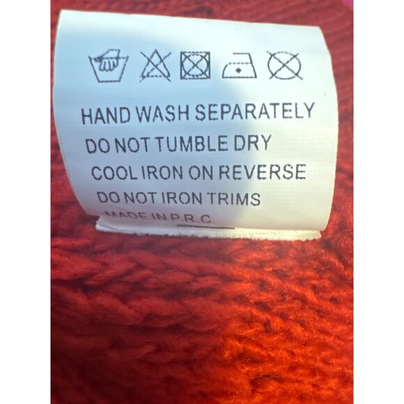 Wise Italy Red Fringe Sweater S 80% Acrylic 20% Wool - Picture 14 of 15